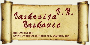 Vaskrsija Nasković vizit kartica